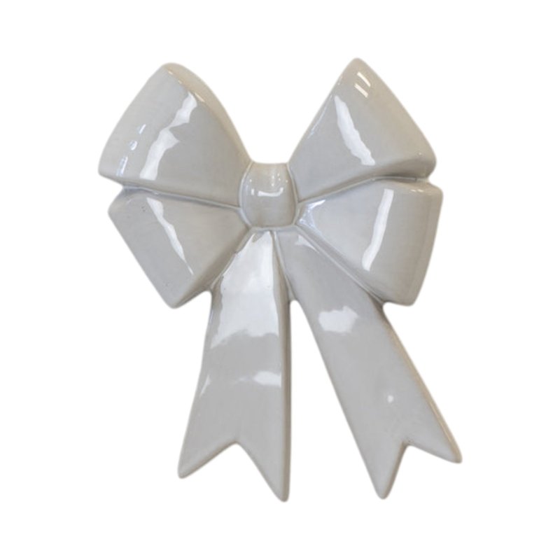 Large Ceramic Double Bow Decor Christmas Decoration - Garland - British D'sire