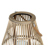 Large Ellipse Wicker Lantern With Glass Holder - Lanterns - British D'sire