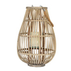 Large Ellipse Wicker Lantern With Glass Holder - Lanterns - British D'sire