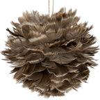 Large Fawn Feather Ball Decoration - Christmas Decor - British D'sire