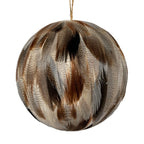 Large Fawn Feathered Bauble Christmas Hanging Decoration - Christmas Decor - British D'sire