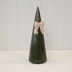 Large Forest Green Striped Tree with Bow Detail - Figurines - British D'sire