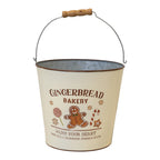 Large Gingerbread Bakery Bucket - Christmas Decor - British D'sire