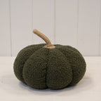 Large Green Boucle Fabric Pumpkin Autumn Decoration - Christmas Decor - British D'sire