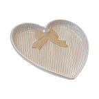 Large Heart Plate with Bow Detail - Trinket Dish - British D'sire