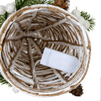 Large LED White Rattan Cone Tree With Winter Branches - Christmas Decor - British D'sire