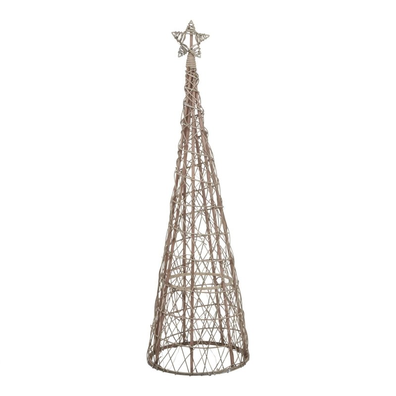 Large LED Wicker Christmas Tree With Star - Christmas Decor - British D'sire