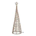 Large LED Wicker Christmas Tree With Star - Christmas Decor - British D'sire