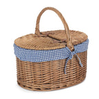 Large Light Steamed Oval Butterfly Lidded Picnic Basket - Empty Picnic Baskets - British D'sire