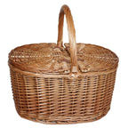 Large Light Steamed Oval Butterfly Lidded Picnic Basket - Empty Picnic Baskets - British D'sire