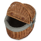 Large Light Steamed Oval Butterfly Lidded Picnic Basket - Empty Picnic Baskets - British D'sire