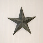 Large Natural Grey Metal Star Decoration 52cm - Christmas Decor - British D'sire