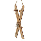 Large Natural Rustic Crossed Skis - Christmas Decor - British D'sire