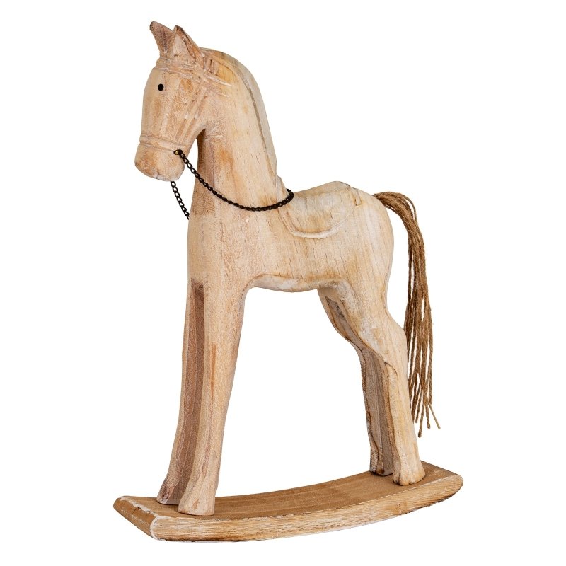 Large Natural Rustic Rocking Horse - Christmas Decor - British D'sire