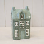 Large Nordic Green Ceramic Tealight Holder House - Christmas Decor - British D'sire