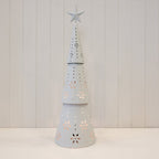 Large Off White Cutout Metal LED Christmas Tree 70cm - Christmas Decor - British D'sire