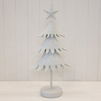 Large Off White Metal Christmas Tree Decoration 53cm - Christmas Decor - British D'sire