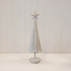 Large Off White Tree with Brushed Gold Stars 71cm - Christmas Decor - British D'sire