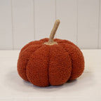 Large Orange Boucle Fabric Pumpkin Autumn Decoration - Christmas Decor - British D'sire