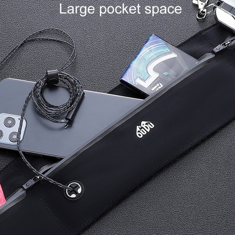 Large OUDU Outdoor Running Cell Phone Waist Pack Men And Women Waterproof Sports Gear(Black) - British D'sire