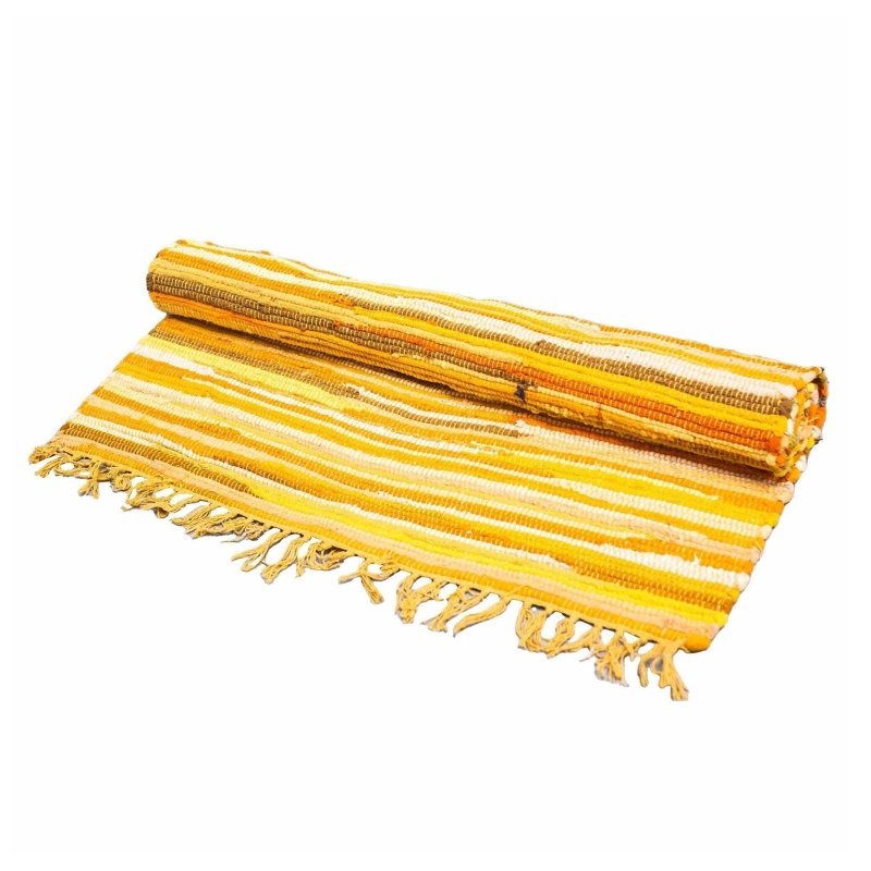 Large Rag Rug - 150x90cm - Sunrise Oranges - Indian Rag Rugs - British D'sire