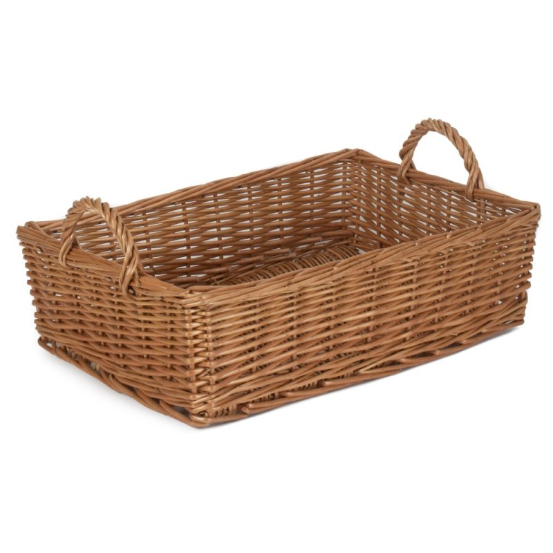 Large Rectangular Bread Display Wicker Tray - Serving Tray - British D'sire