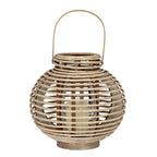 Large Round Willow Lantern With Glass Holder - Lanterns - British D'sire