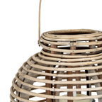 Large Round Willow Lantern With Glass Holder - Lanterns - British D'sire