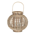 Large Round Willow Lantern With Glass Holder - Lanterns - British D'sire