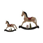 Large Rustic Decorated Rocking Horse Christmas Decoration - Christmas Decor - British D'sire