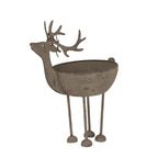 Large Rustic Metal Reindeer Bowl - Christmas Decor - British D'sire