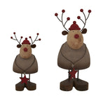 Large Rustic Reindeer With Star Decoration - Christmas Decor - British D'sire