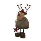 Large Rustic Reindeer With Star Decoration - Christmas Decor - British D'sire
