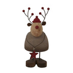 Large Rustic Reindeer With Star Decoration - Christmas Decor - British D'sire