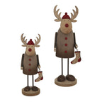 Large Rustic Rudolf With Stocking Decoration - Christmas Decor - British D'sire