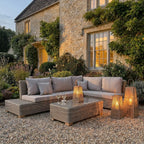 Large Silo Wicker Lantern With Glass Holder - Lanterns - British D'sire