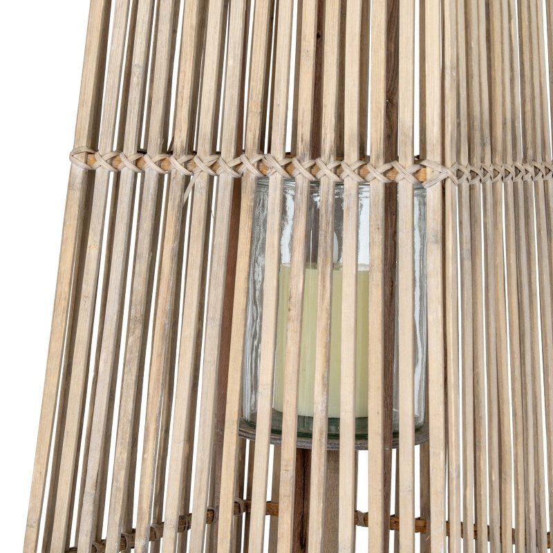 Large Silo Wicker Lantern With Glass Holder - Lanterns - British D'sire