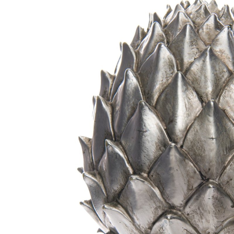 Large Silver Pinecone Finial Decorative Ornament - Figurines - British D'sire