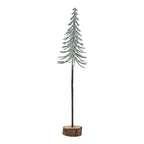 Large Snowy Spindle Tree In Wood Log Christmas Decoration - Christmas Decor - British D'sire