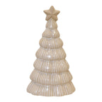Large Stone Glazed Ribbed Christmas Tree with Star Topper - Christmas Decor - British D'sire