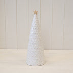Large Stoneglazed Bobbin Tree with Gold Star - Christmas Decor - British D'sire