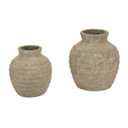 Large Tuscan Grey Vase - Brown Ceramic Decorative Vase - Vases - British D'sire