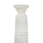 Large White Carved Candle Holder - Candle Holders - British D'sire
