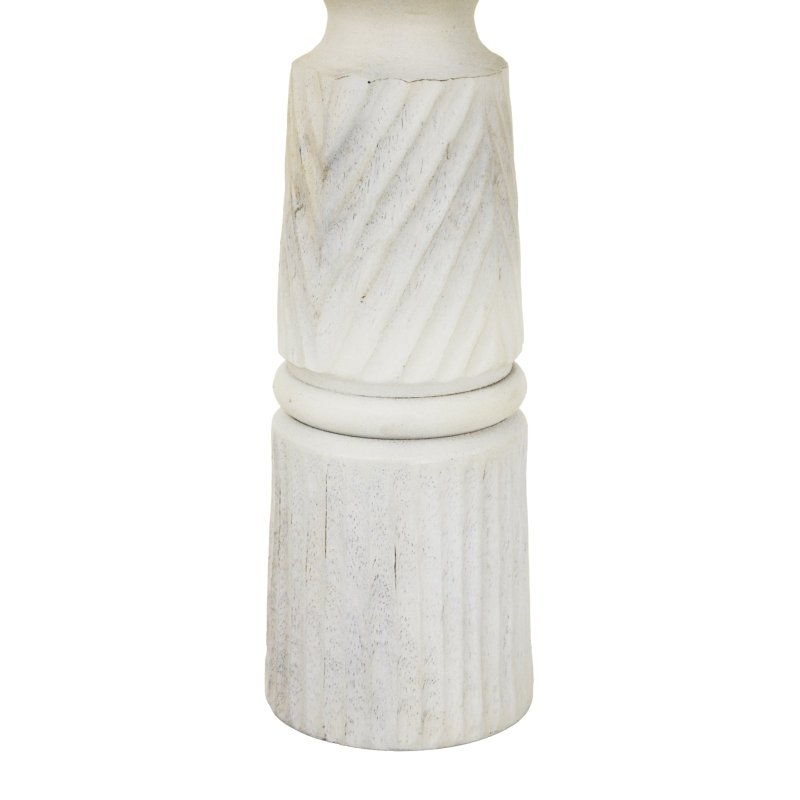 Large White Carved Candle Holder - Candle Holders - British D'sire