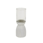 Large White Carved Hurricane Lantern - Lanterns - British D'sire