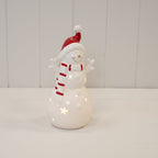Large White Christmas LED Snowman in a Scarf - Christmas Decor - British D'sire