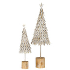 Large White Metal Christmas Tree on Wooden Stand - Christmas Decor - British D'sire
