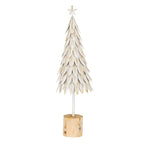 Large White Metal Christmas Tree on Wooden Stand - Christmas Decor - British D'sire