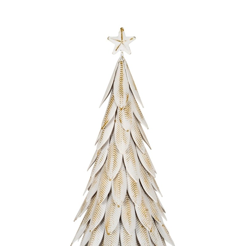 Large White Metal Christmas Tree on Wooden Stand - Christmas Decor - British D'sire