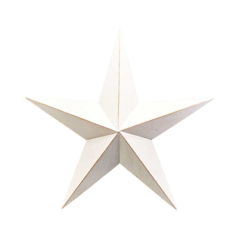 Large White Metal Star Christmas Decoration 52cm - Christmas Decor - British D'sire